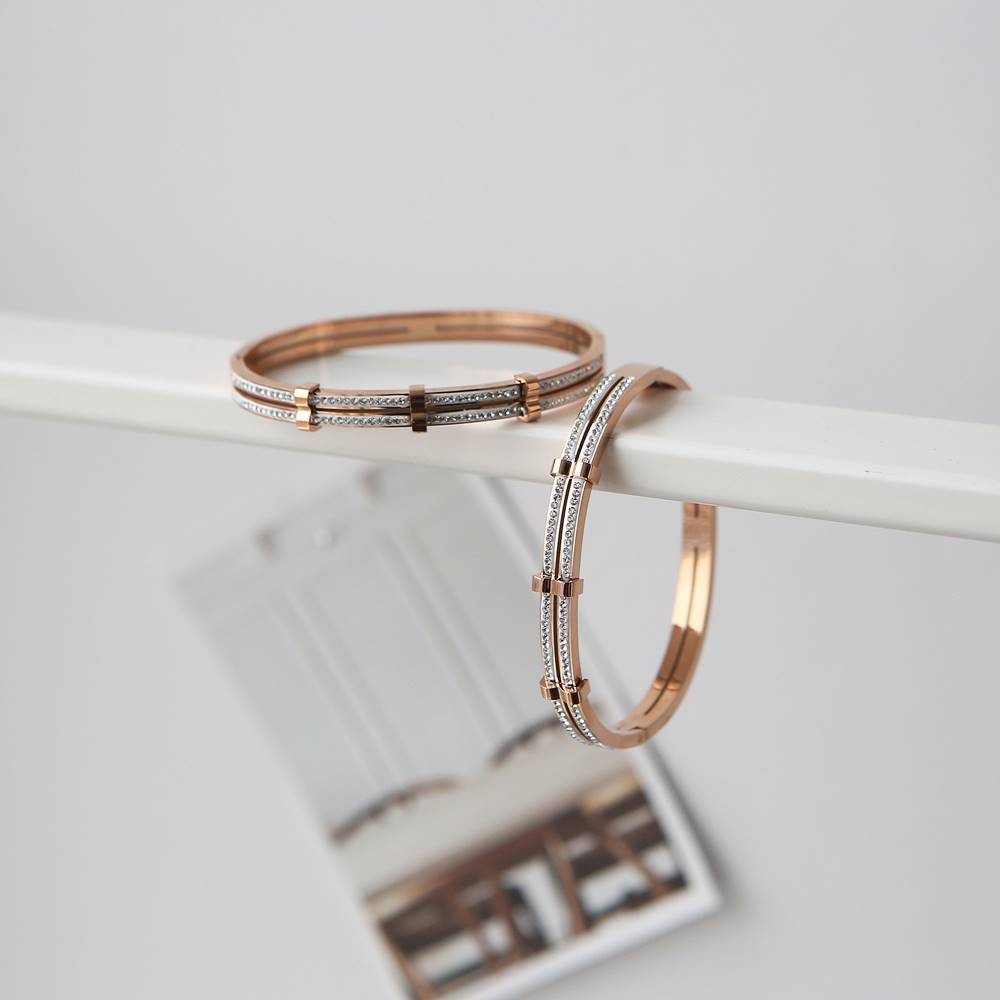 Bracelet - Band Crystal Rose Gold Design No. 6