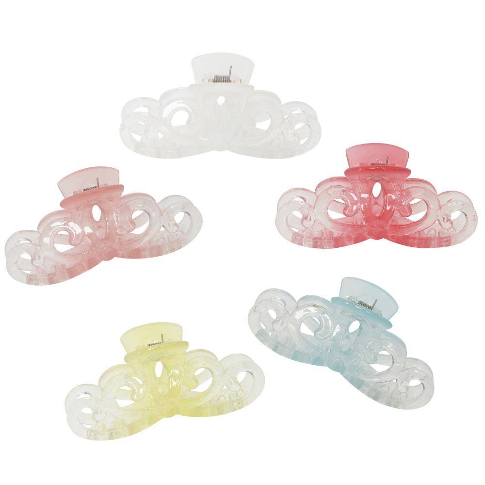 Hair Clip - Crown Design & 5pcs Transparent colors - No. 6