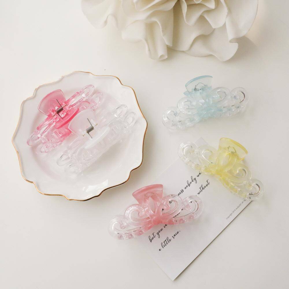 Hair Clip - Crown Design & 5pcs Transparent colors - No. 6