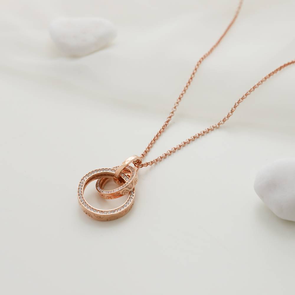 Premium Necklaces Double Rings Stone - No. 6F