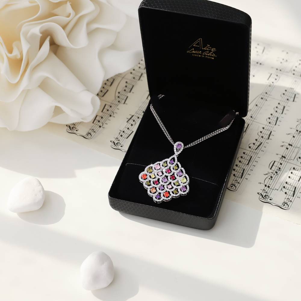 Premium Necklaces Silver Diamond Drops Design - No. 14N