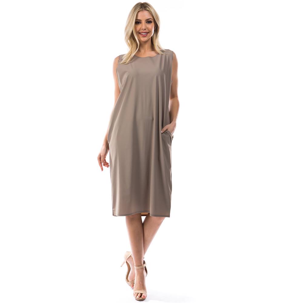 Jessica Sleeveless Dress - Beige