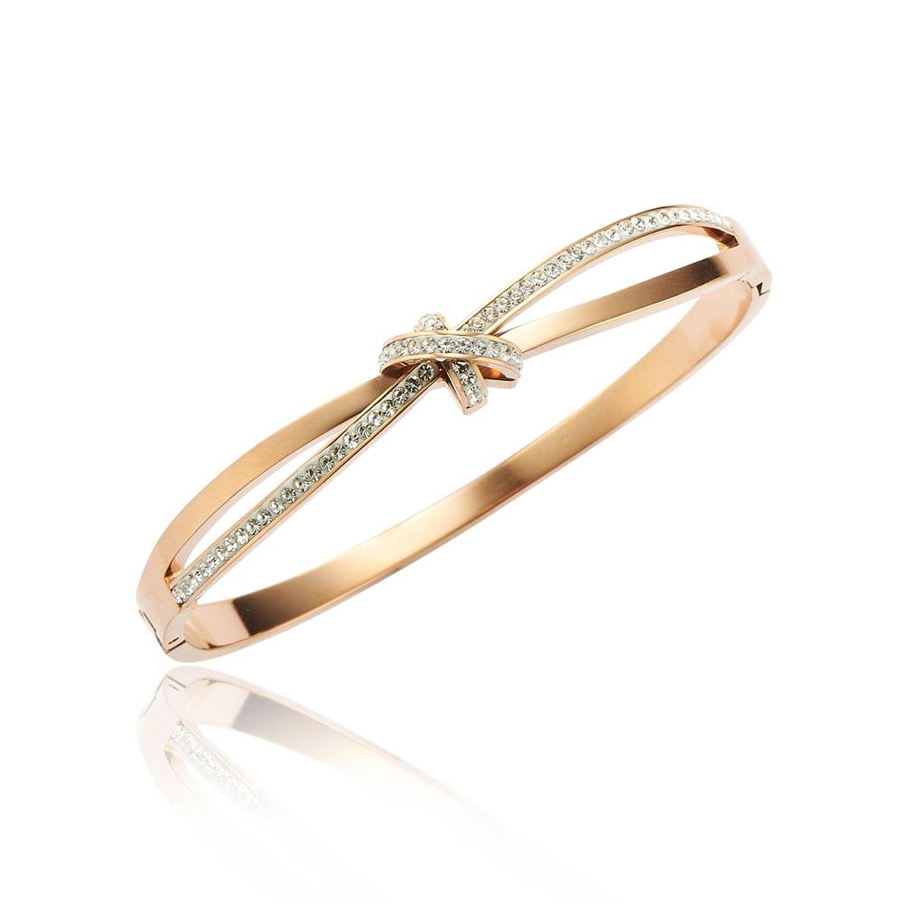 Bracelet - Ribbon Crystal-Ribbon Rose Gold Design No. 1