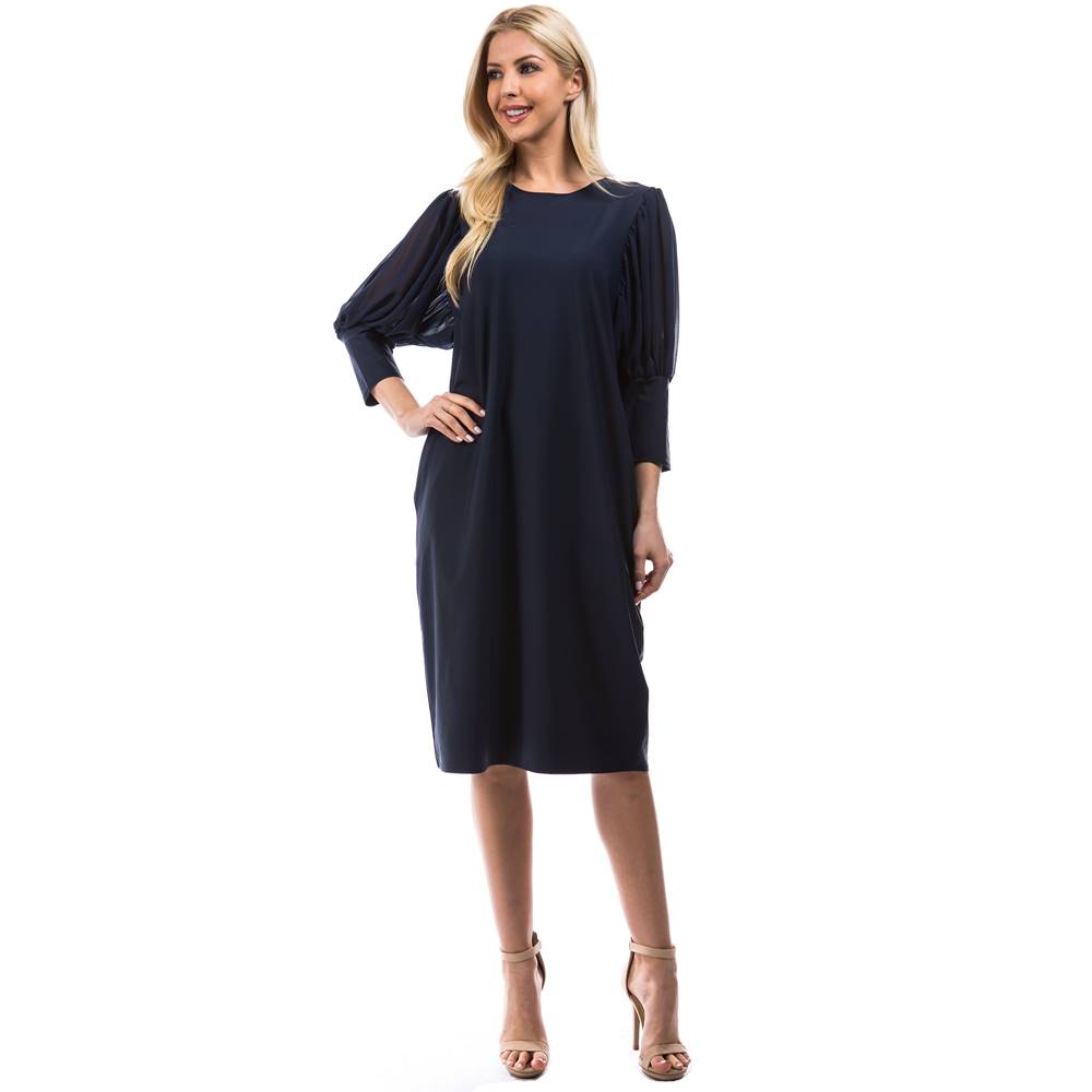 Candy 3/4 sleeves Dress - Navy