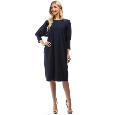 Candy 3/4 sleeves Dress - Navy