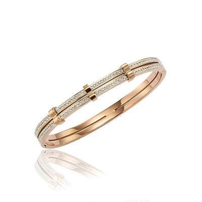 Bracelet - Band Crystal Rose Gold Design No. 6