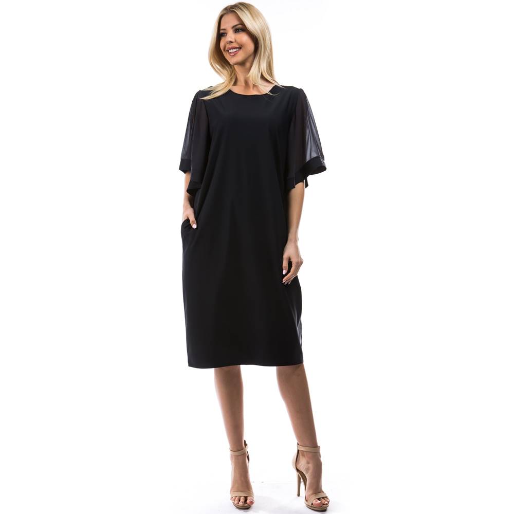 Angel 3/4 Sleeves Dress - Black