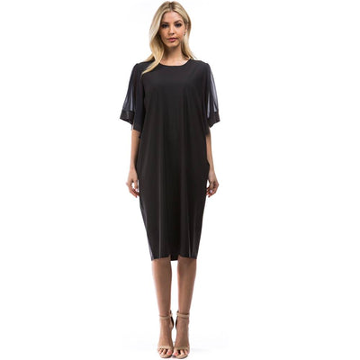 Angel 3/4 Sleeves Dress - Charcoal