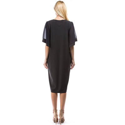 Angel 3/4 Sleeves Dress - Charcoal