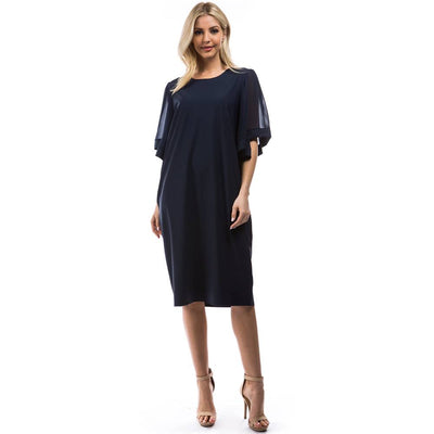 Angel 3/4 Sleeves Dress - Navy